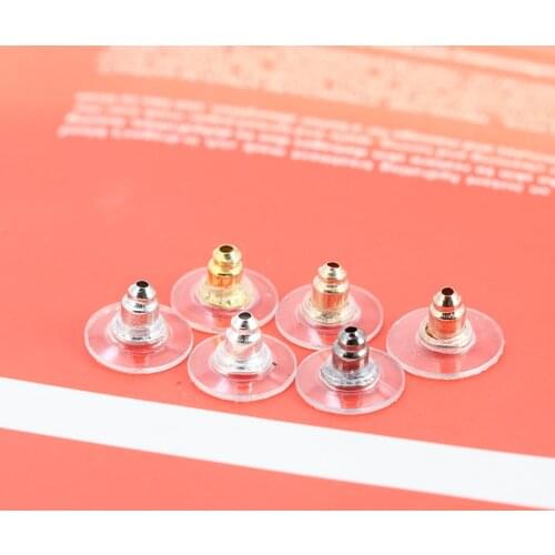 100pcs/lot Disk Ear Back stoppers Ear post Nuts Earrings Earplugs jewelry findings for Earrings stud Pin