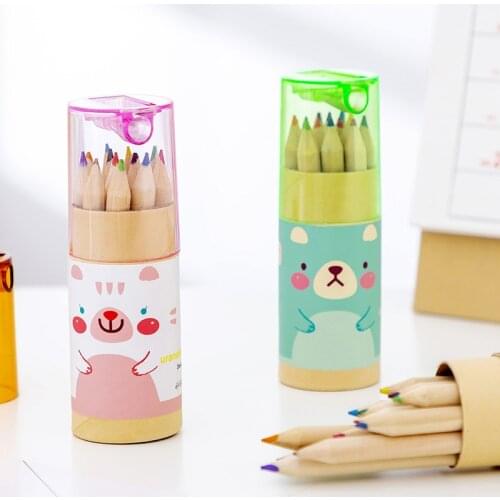 12Pcs/Pack Lovely Colored Pencil set Stationery for school supplies 12 Colors pencil artist Painting Drawing Pencils