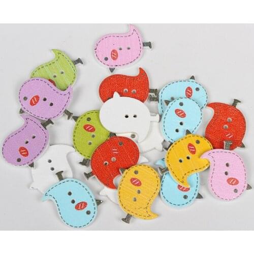 20Pcs Wooden Bird Buttons for Scrapbooking Crafts DIY Clothing Sewing Luggage Handmade Accessories Button Decoration