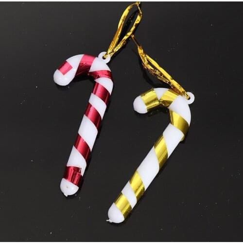 24pcs Gold Christmas Tree Hanging Candy Cane Crutch Ornaments Xmas Tree Decor Christmas Decorations for Home New Year 2022