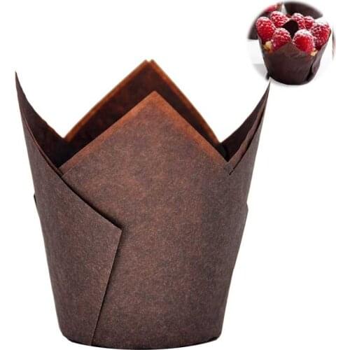 50 Pieces Tulip Cupcake, Baking Muffin Paper Liner Mold Disposable Cake Decoration Supplies for Weddings, Birthday