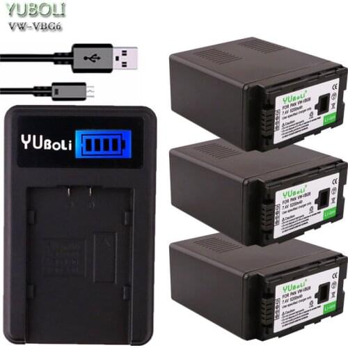 Battery for Panasonic VW-VBG6 VWVBG6 VBG6 Li-Ion Camcorder Battery Panasonic AG-AC160A, AG-AC7