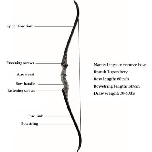 Bow Grip Recurve Bow Archery Shooting Hunting Game Outdoor Sports Left and Right Hand Bow and Arrow Accessories 20-50 lbs