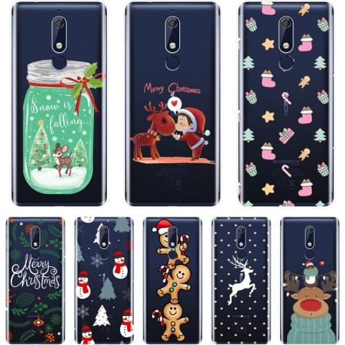 Christmas Deer Tree Phone Case Silicone For Nokia 2.1 3.1 5.1 6.1 7.1 Soft Back Cover For Nokia 2.1 3.1 5.1 6.1 7.1 Plus Case