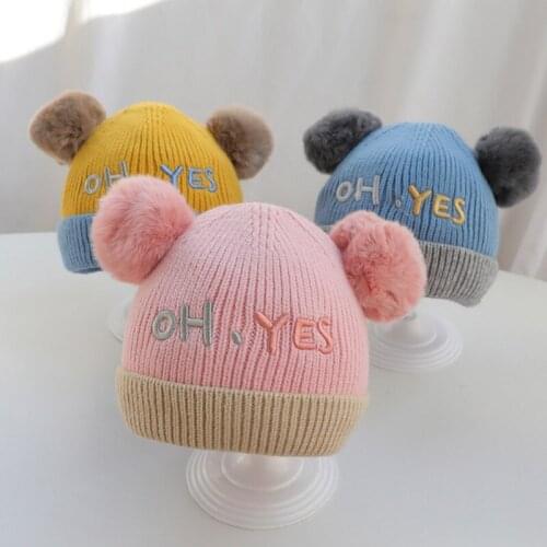 Children Girs Hat Toddler Kids Baby Warm Winter Cotton Hat Knit Baby Boys Girls Fur Hat 0-2Y