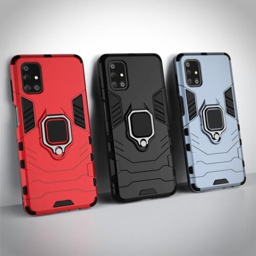 For Samsung M51 Case SM-M515F/DSN M 51 6.7'' Armor Ring Stand Holder Phone Back Cover for Samsung Galaxy M51 Shockproof Cover