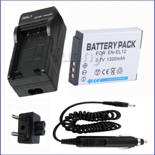 EN-EL12 Battery + Charger for Nikon Coolpix S31, S610,S610c,S620,S630,S640,S70,S710,S800c,S1000pj,S1100pj,S1200pj Digital Camera