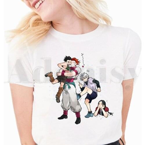 Hunter X Hunter Killua Hisoka Killua Zoldyck T Shirts Womens T-shirt Short Sleeve Female Tops Tees Harajuku Vintage