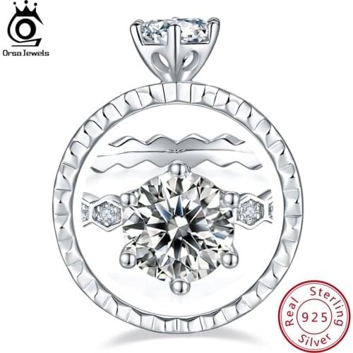 ORSA JEWELS Size 4.5-9 1CT Moissanite 925 Sterling Silver Bridal Ring Engagements Wedding Bands for Women Promise Rings SMR64