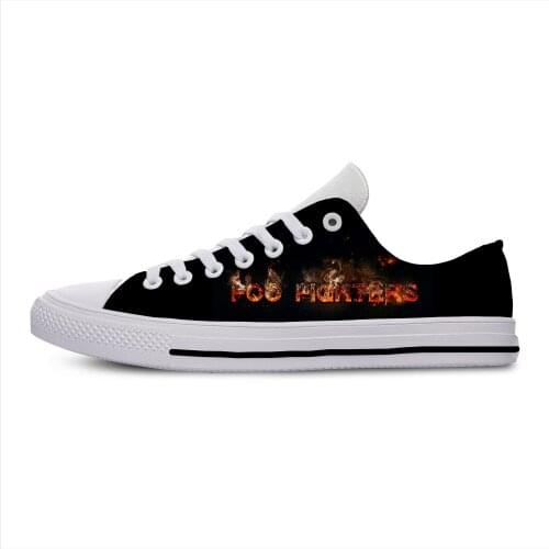 Foo Fighters Rock Band Novelty Design 3d Print Fashion Lightweight Classic Canvas Shoes Men Women Casual Breathable Sneakers