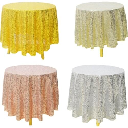 Round 80cm Sequin Tablecloth Glitter Table Cover For Wedding Banquet Decoration Home Christmas Birthday Party Tea Table Cloth