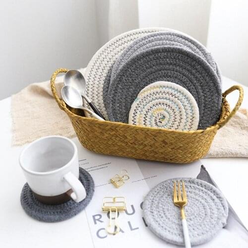 Round Embroidery Table Placemat Nordic Style Non-slip placemat Heat Insulation Furniture Decoration mat Coffee Cup Mats