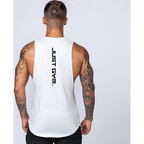 Just Gym Brand Cotton Clothing Fitness Tank Top Men Muscle guys Sleeveless Vest Man Solid Canotte Bodybuilding Stringer Tanktop