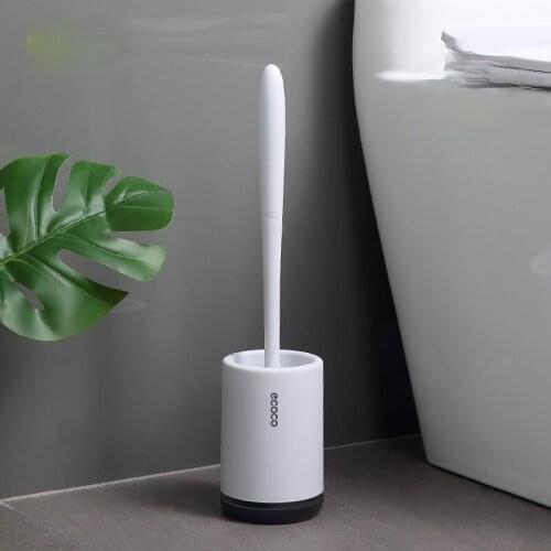 Zq Toilet Brush No Dead Angle Household Toilet Silicone Brush Rack Wall-Mounted