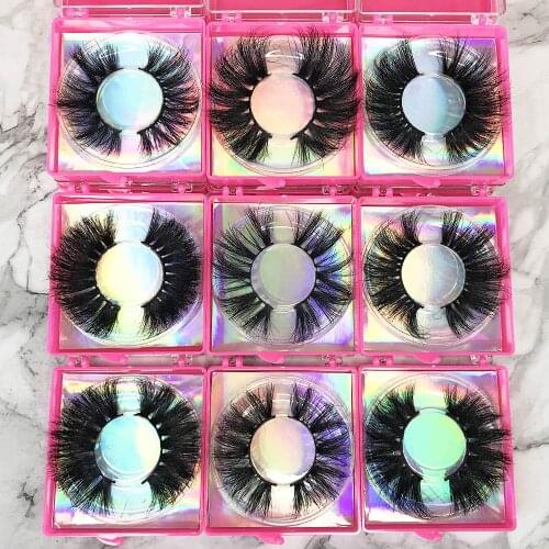 Mink Eyelash Bulk 25mm Fake Lashes Pack Vendor Eyelash Packaging Box Fluffy Mink Lashes False Eyelashes Wholesale Mink Eyelashes