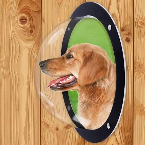 2020 New Pet Backyard Fence Window Durable Acrylic Half Round Cover Reduced Barking Cats Dogs Threshold Sight Window