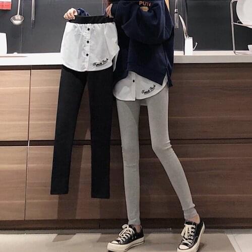 2021 New Winter Female Fake Two-piece Pantyhose Plus Velvet Thickening To Increase Elasticity And Warmth Fashion Shaping Pants