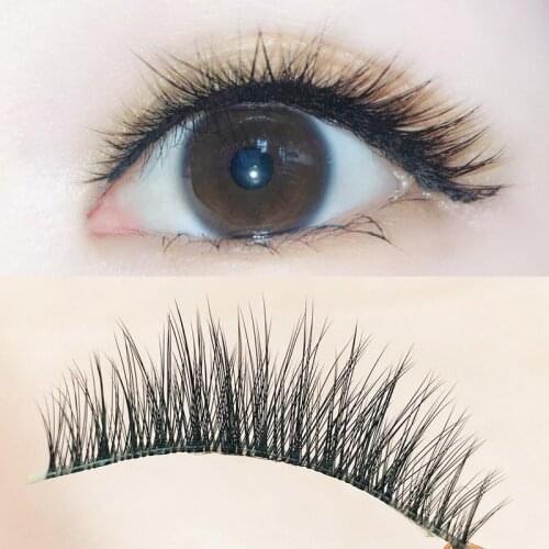 Yokpn 3 Pairs Cross False Eyelashes Supernatural Slightly Curled Eyelashes Naked Makeup Transparent Soft Stem Eyelashes Women