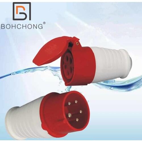 Industrial Plug and Connector Socket 5Pin 5Core 5P Electrical Connector 32A IP44 Panel Mounted Socket 220V 380V 415V MALE FEMALE