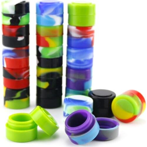 10Pcs Shisha Jar 5ml Silicone Container Herb Storage Boxes For Dab Wax Container Oil Wax Case Smoking Smoke Tobacco Accessories