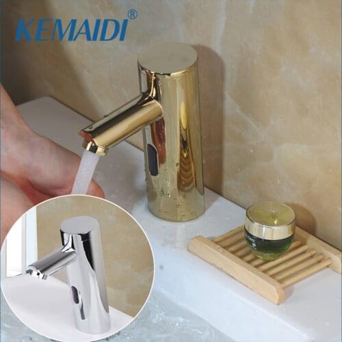 KEMAIDI Automatic Hand Touch Sensor Faucet Brass Chrome Polished Bathroom Basin Faucet Torneira Sink Faucet Mixer Tap Water