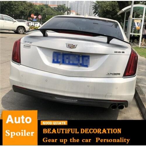 For Cadillac CTS Spoiler With Light Sport ABS Plastic Material Car Rear Wing Black Color Trunk Rear Spoiler Fit For 2011-2019