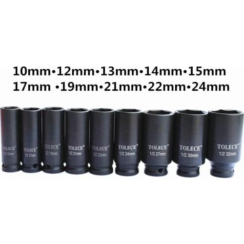 1/2 10-24mm Heavy Duty Hexagon Socket Ratchet Wrench Head Sleeve Torque Spanner Auto Repairing Tool Hardware Part