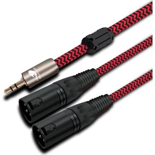 High Premium Stereo Male 3.5mm to 2 XLR 3 Pin Male Audio Cable for Computer Phone Connect Tube Audio Amplifier DJ Mixer 1m 2m 3m