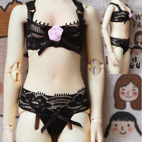 [wamami] 38# Black Lace Underwear/Bra/Briefs/Set For 1/4 MSD AOD DOD BJD Dollfie