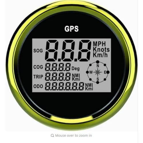 85mm Digital GPS Speedometer Speedo 0-999 Knots BG for Boats Yachts Vessel