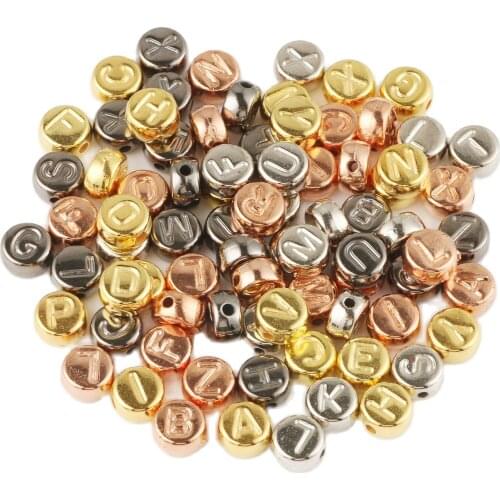 4x7mm Mixed Letter CCB Acrylic Round Flat Alphabet Loose Spacer Beads DIY Jewelry Making Findings Bracelet Charms Accessories