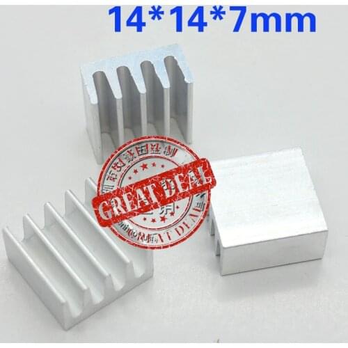 Free Shipping Wholesale brand new 100PCS Aluminum heatsink 14*14*7mm cpu heatsink IC Heatsink silver