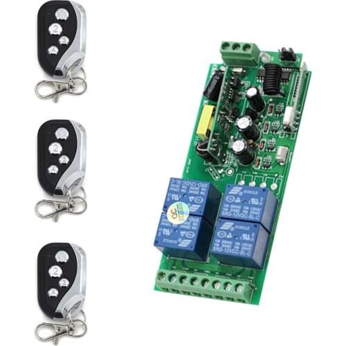 AC 85V-250V 4CH RF Wireless Remote Control Switch System 3 Transmitters & Receiver Light/LED/Computer/Motor Any Applicance