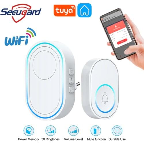 SECUGARD Tuya Smart Home WiFi Doorbell Home Bell For Door Entry Wireless Doorbell Home Security Alarm System Smart Life APP