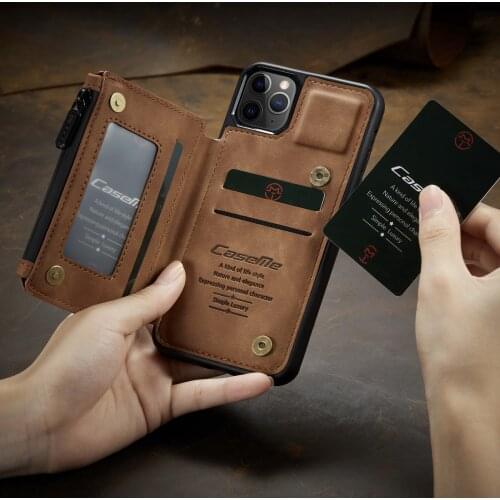 Phone Case For iphone 12 Mini 11 Pro Max Xs xr se 2020 7 8 Plus Hanging coque card holder Leather Wallet Phone shell Cover bag