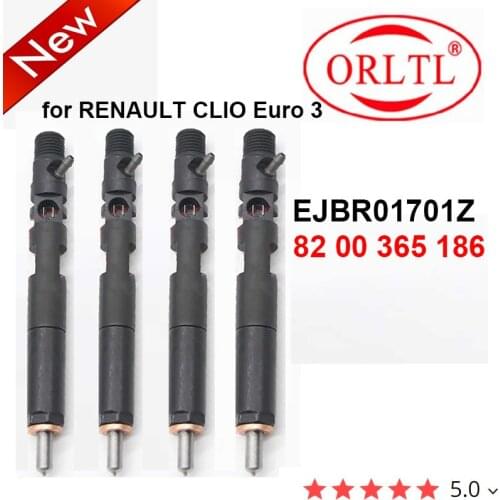 4PC Common Rail Diesel Injector EJBR01701Z 82 00 365 186 8200365186 for RENAULT CLIO Euro 3