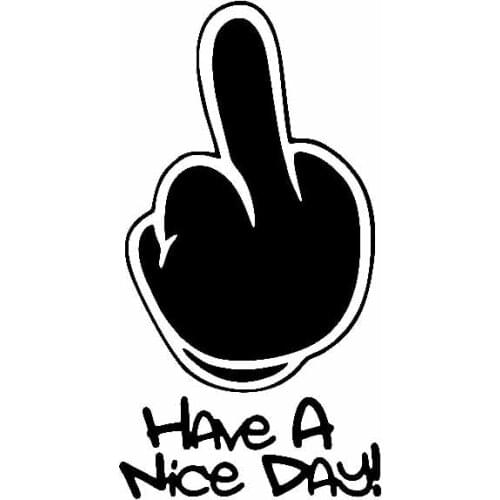 LLY-1395 What A Beautiful Day! Middle Finger Modeling Decal PVC Auto Body Decoration Personalized Waterproof Sunscreen Sticker