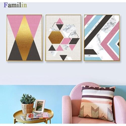 Geometric Polygon Wall Art Canvas Posters Minimalist Marble Abstract Prints Painting Nordic Style Decoration Picture Home Decor