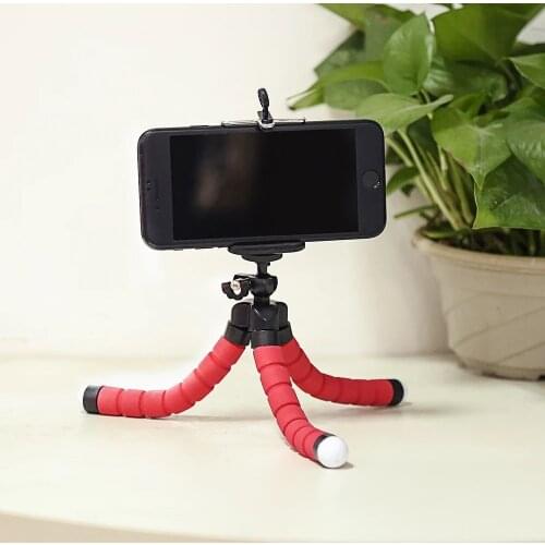 Mini Flexible Sponge Octopus Tripod for iPhone 12 pro max Smartphone Tripod for Gopro 9 Camera Accessory with Phone Clip Holder