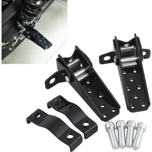 Retro Motorcycle Clamp-on Steel Axle Foldable Foot Step Pegs for MTB BMX bike Black front rear Folding Foot rest