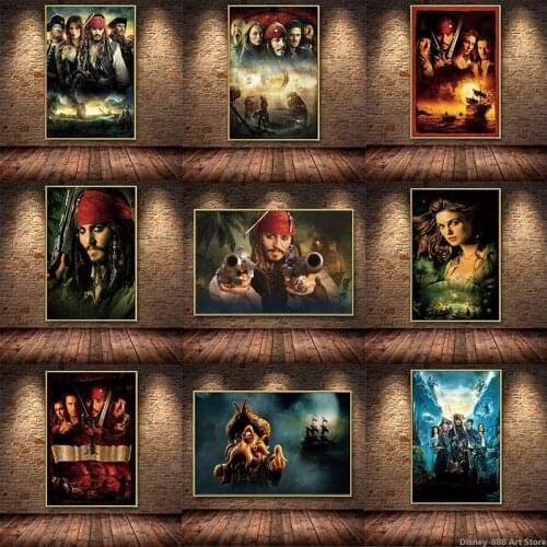 Disney Classic Epic Movie Poster Pirates of The Caribbean Canvas Painting Portrait Picture Print Bedroom Hoom Decoration Cuadros