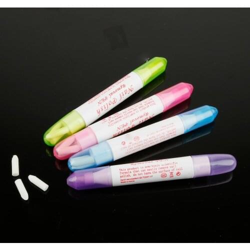 Randomly 1pc Nail Polish Remover Pen Manicure Articles Correction Pencil Nail Art Tool Necessary With 3 Pen Heads Accessories