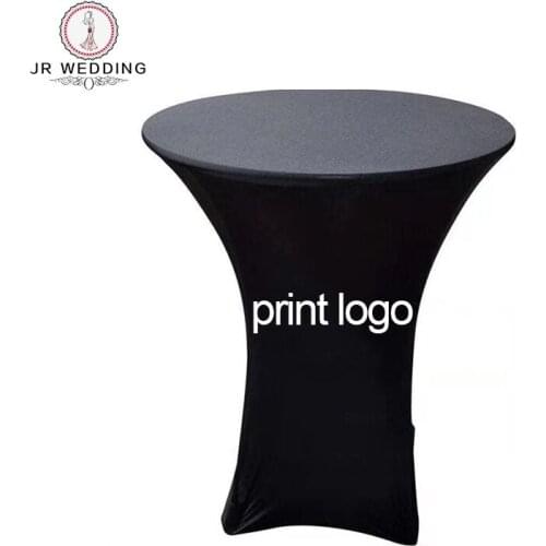 80cm Round Customer Print Cocktail Stand Poseur Spandex Lycra Table cloth for Wedding Party