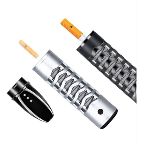 Lazy 5.2mm 7.8mm Cigarette Holder Metal Plastic Mouthpiece Soot Storage With USB Arc Lighter