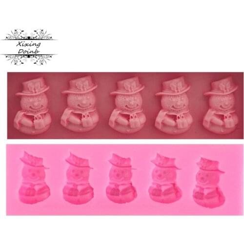 Mini Christmas Snowman kitchen cooking tool chocolate decoration silica gel mold baking sugar craft homemade cake decoration