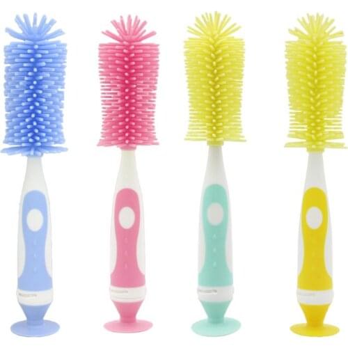 Multifunctional Baby Feeding Milk Bottle Silicone Brush Cup Nipple Cleaning Tool