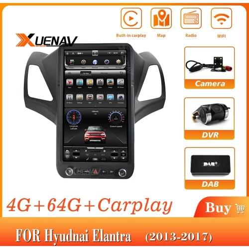 13.6 inch 2 din Android 10.0 car radio multimedia player For Hyudnai Elantra 2013-2017 car stereo head unit GPnit GPS navigation
