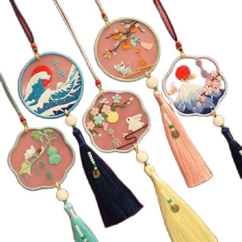 DIY Transparent Flower Embroidery Kit of Car Pendant Needlework Cross Stitch Set Sewing Art Craft Handmade Gift Home Decor