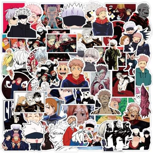 YAMIOW Random 50 Pcs Anime Jujutsu Kaisen Graffiti Stickers for Laptop Skateboard Helmet Luggage Motorcycle Waterproof Decal Toy