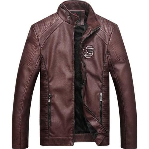 New leather jacket male large size motorcycle bike denim jacket jacket male thick velvet coat M-5XL